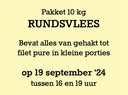 Pakket Rundsvlees 10 kg - 19 september '24 °