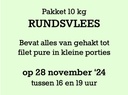Pakket Rundsvlees 10 kg - 28 november '24 °