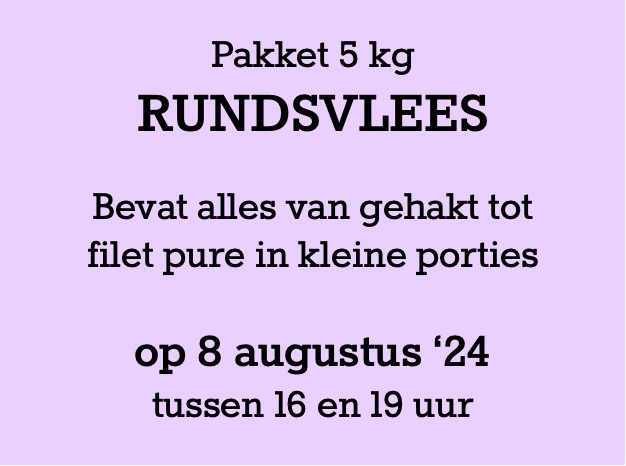 Pakket Rundsvlees 5 kg - 8 augustus '24 °