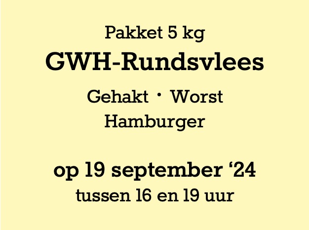 Pakket GWH rund 5 kg - 19 september '24 °