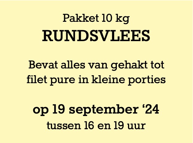 Pakket Rundsvlees 10 kg - 19 september '24 °