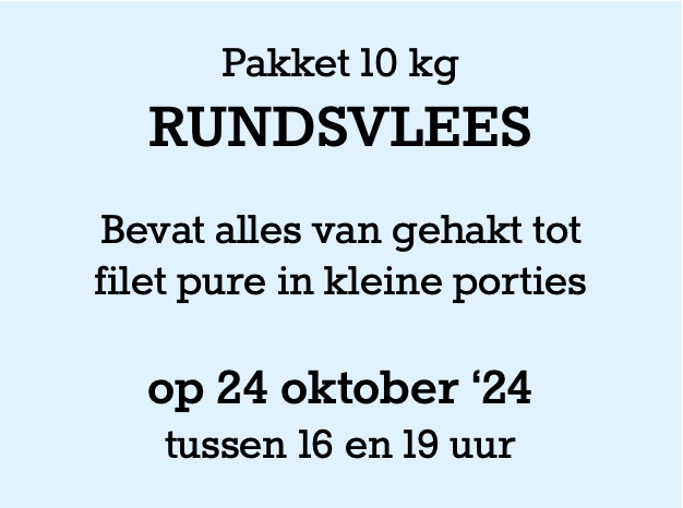 Pakket Rundsvlees 10 kg - 24 oktober '24 °