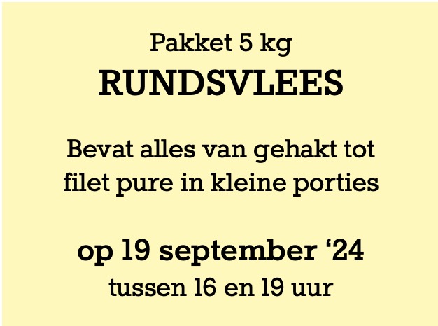 Pakket Rundsvlees 5 kg - 19 september '24 °