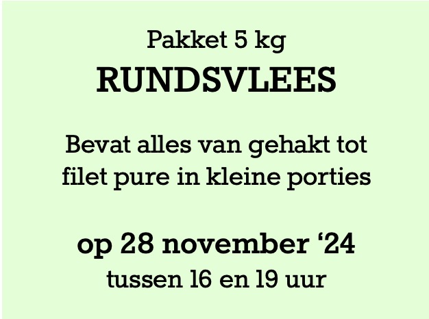 Pakket Rundsvlees 5 kg - 28 november '24 °